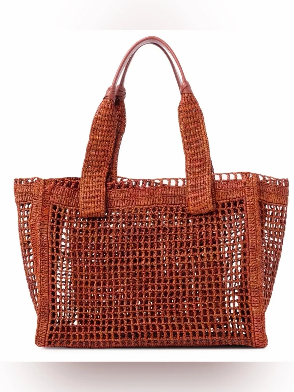 CHLOE Summer Banana logo embroidered raffia crochet tote bag - Picture 7 of 7
